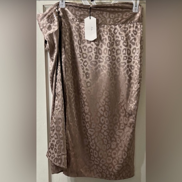 Vine & Love Metallic Animal Print Wrap Skirt - Picture 1 of 4